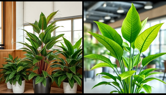 Comparison of artificial vs real plants cost with various indoor leafy plants showcased