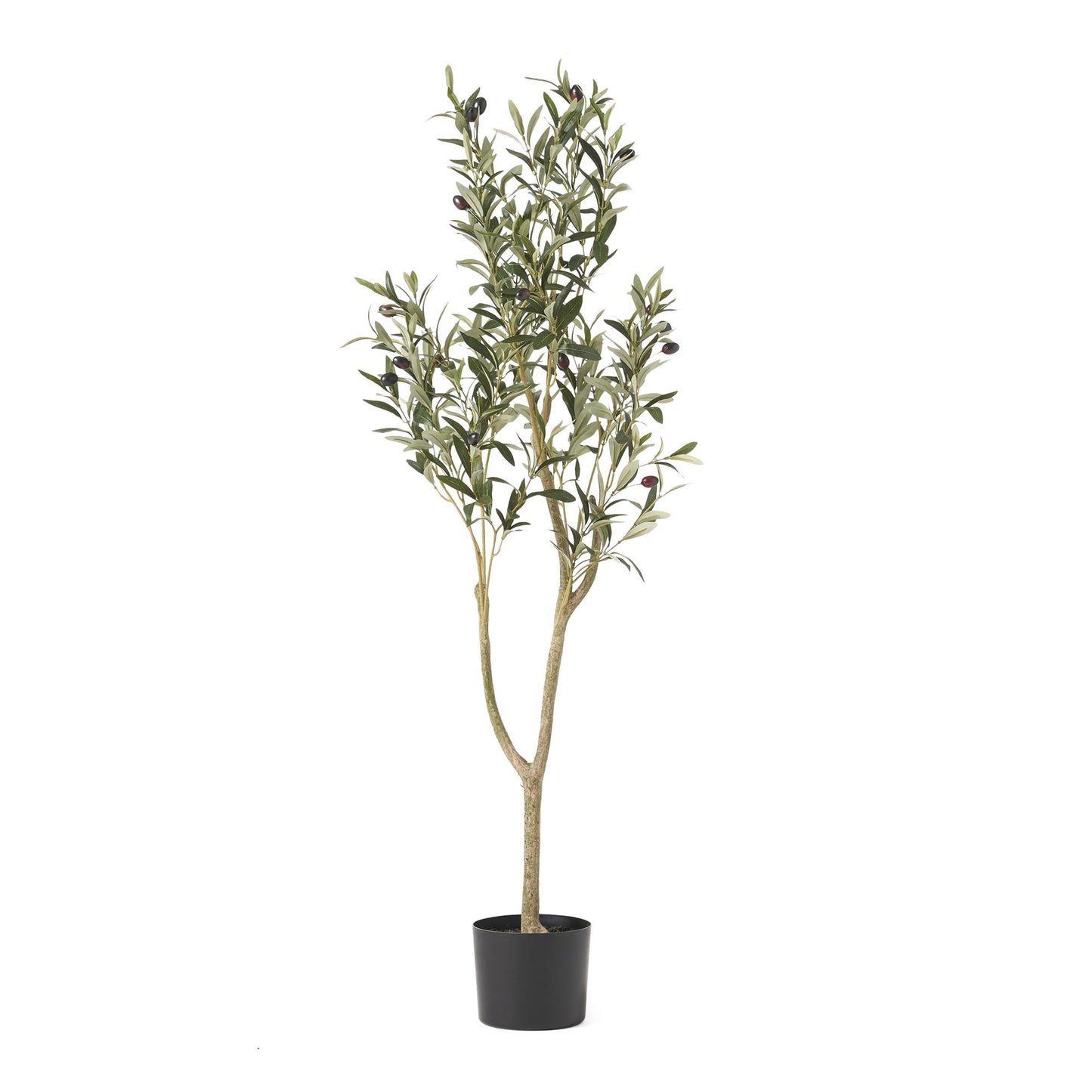 47 inch artificial olive tree in a black pot, ideal for home or office decor