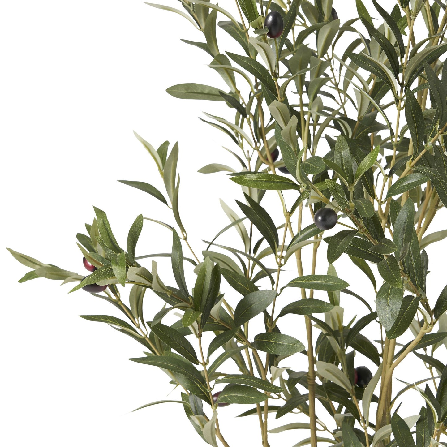 47 inch artificial olive tree with realistic green leaves and black olives for home decor