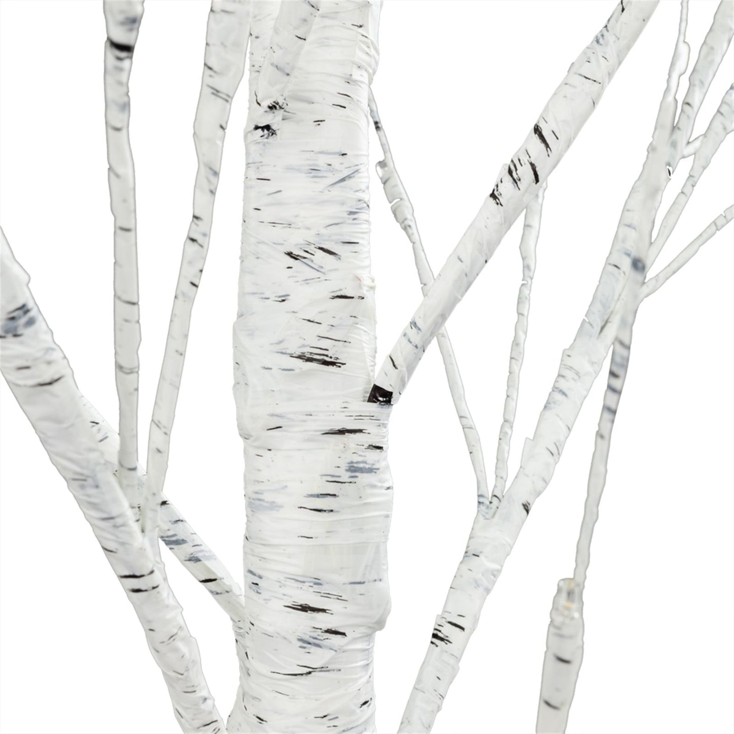 Close-up of white branches on 4ft snowflake Christmas tree with lights from FauxMart.com