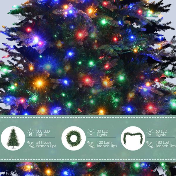 6ft pre-lit Aspen fir Christmas tree with 561 vibrant LED lights and lush branch tips