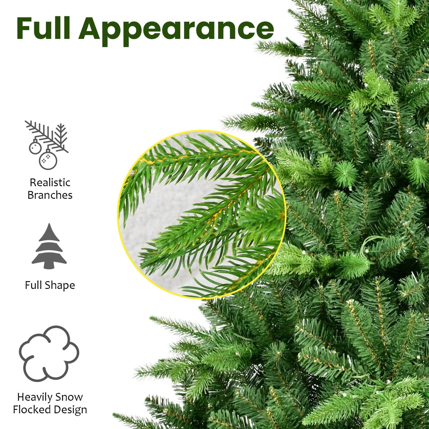6ft pre-lit Christmas tree with full shape and realistic branches, perfect for holiday decorations
