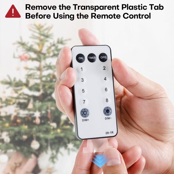 Remote control for 7.5ft artificial Christmas tree with timer and dimming features