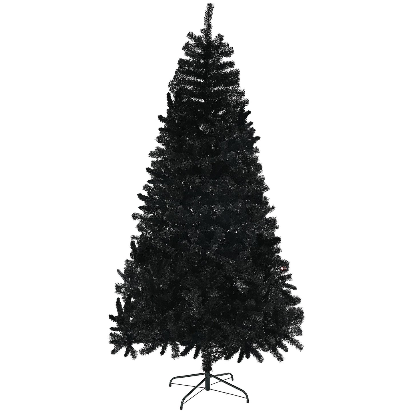 9ft black artificial Christmas tree with a full and lush design for festive holiday decor
