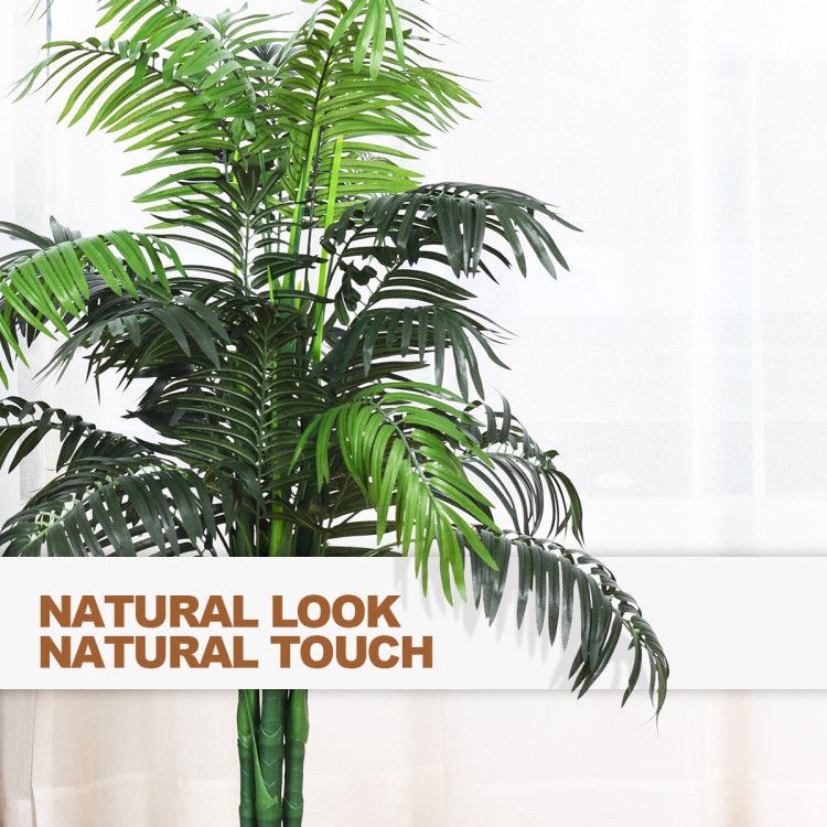 Artificial areca palm tree with realistic green leaves for home or office decor