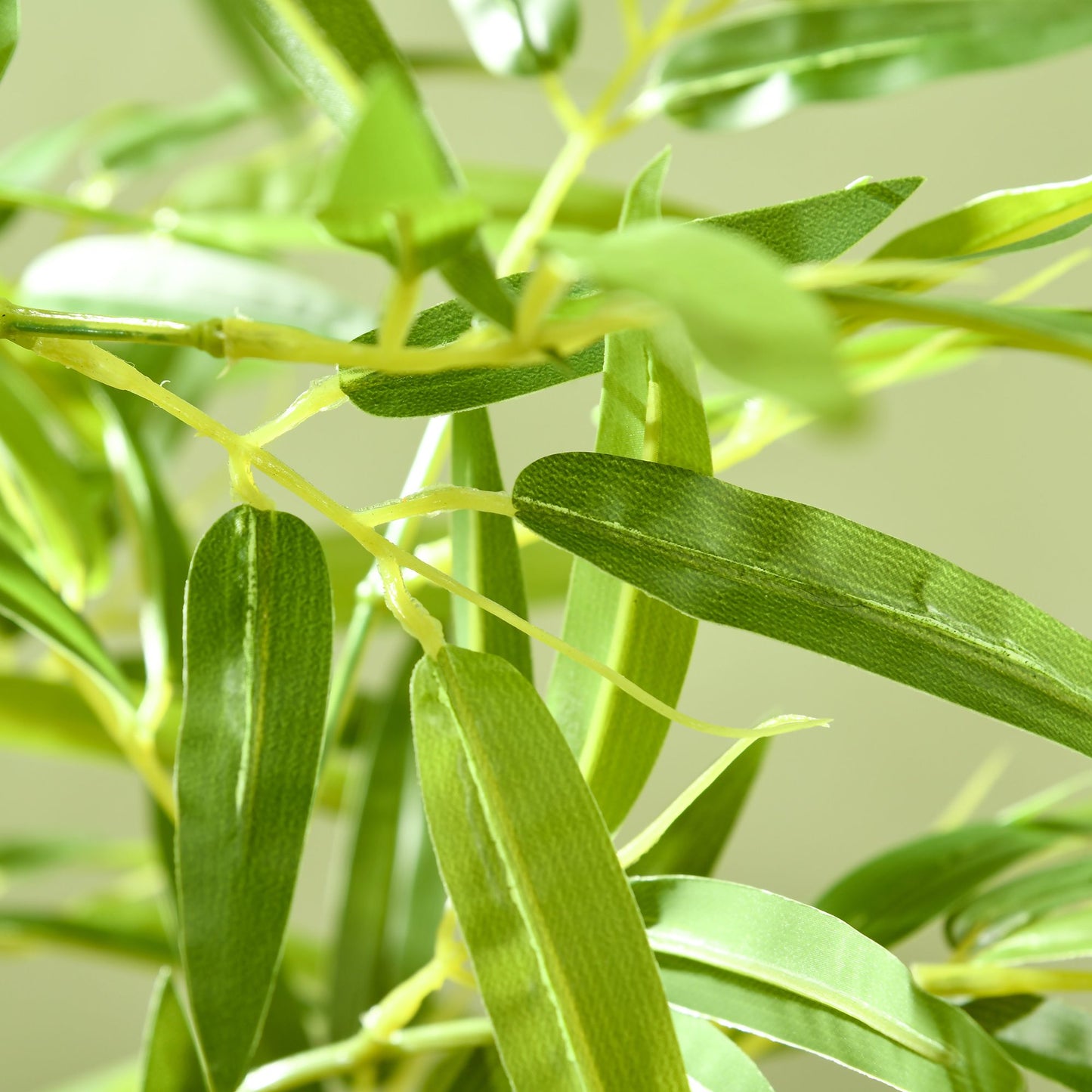 Close-up view of realistic leaves on artificial bamboo tree 6ft from FauxMart.com