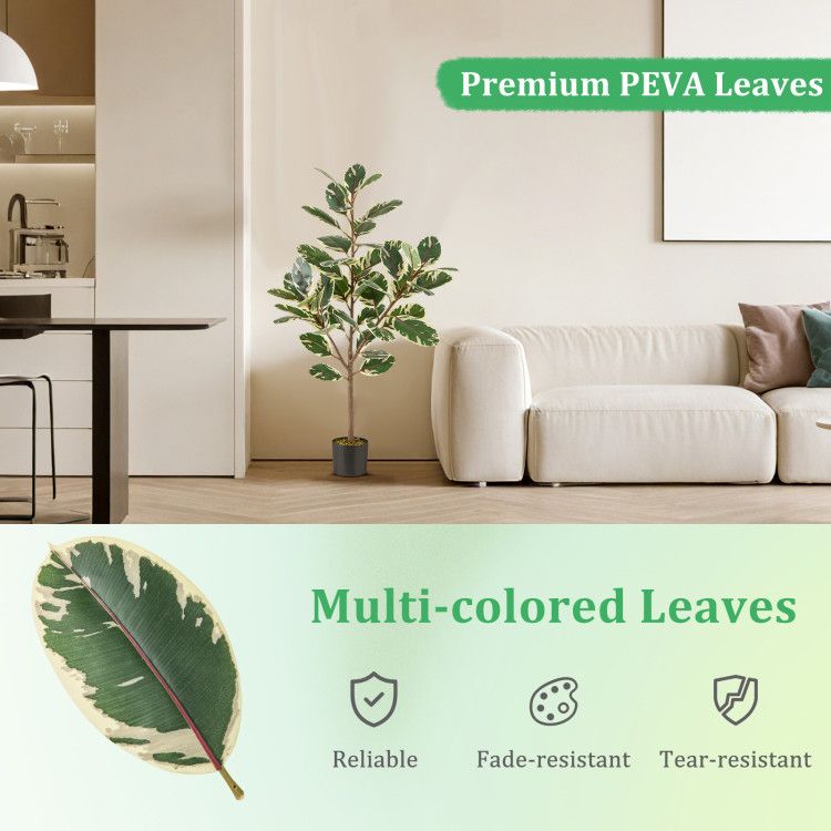 Artificial bird of paradise plant with multi-colored PEVA leaves for home decor