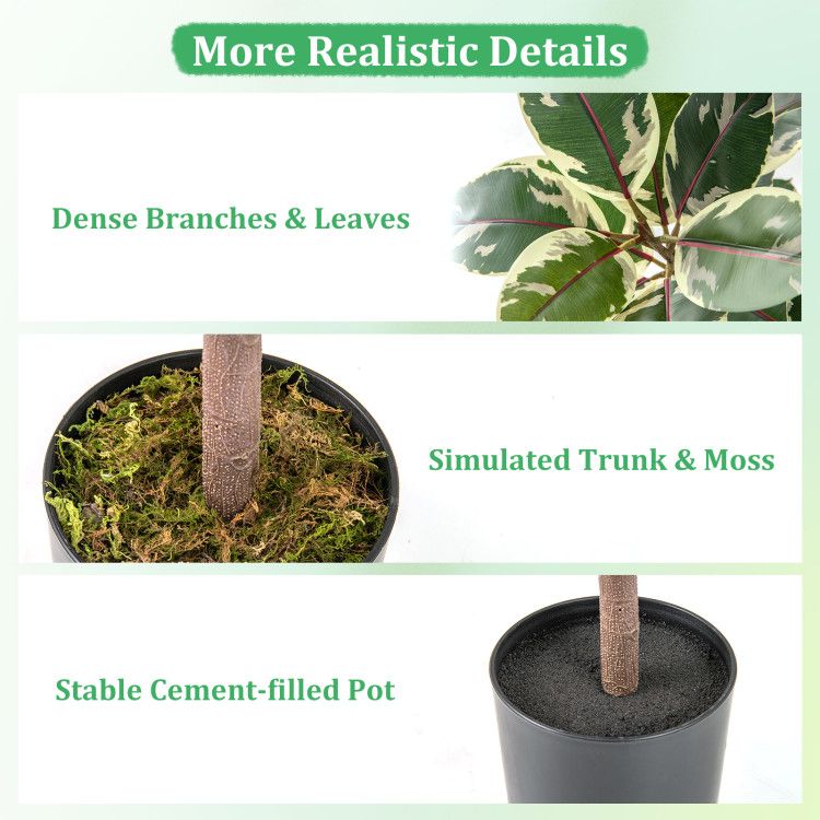 Realistic artificial bird of paradise plant with dense leaves and a stable cement-filled pot