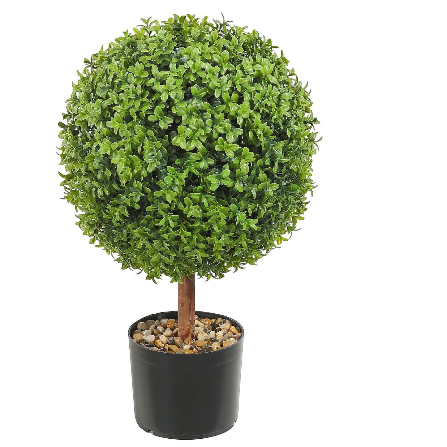 Artificial boxwood ball 16 inch in a black pot for home and garden decor