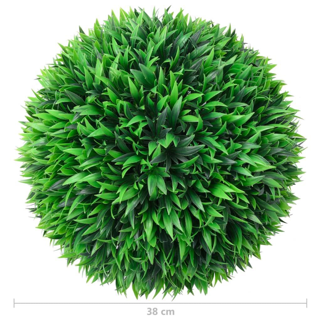 38 cm green artificial boxwood ball decor with dense, realistic leaves for home or garden decoration