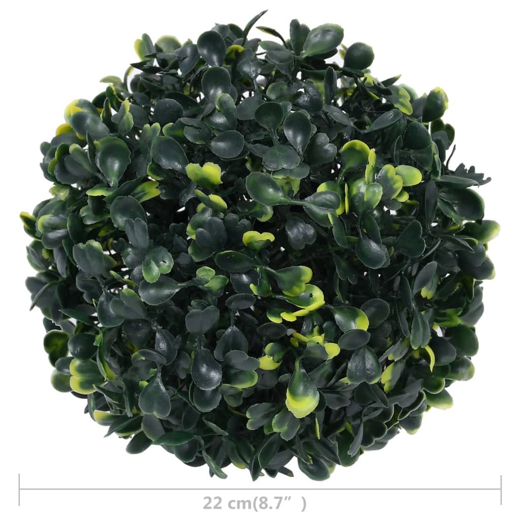 Artificial boxwood balls for decor in lush green with vibrant touches, perfect for indoor arrangements