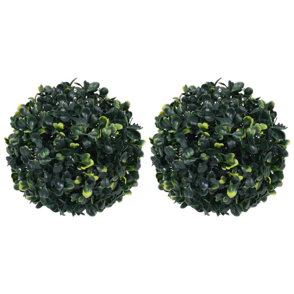 Set of two artificial boxwood balls for decor, perfect for enhancing home interiors
