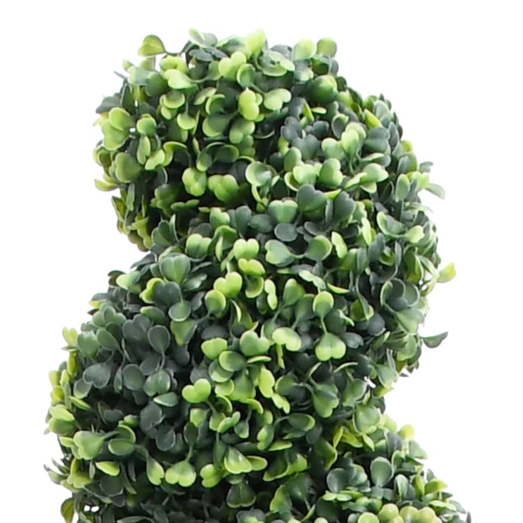 Artificial boxwood spiral plant designed for indoor decor with vibrant green leaves