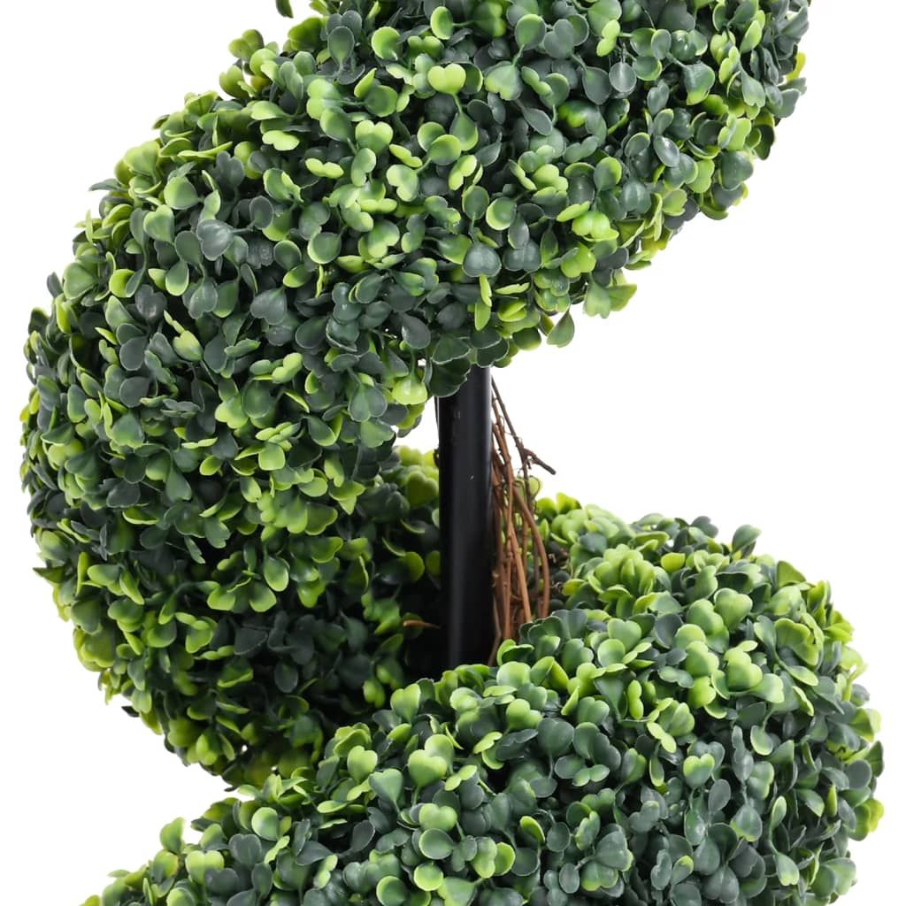 Elegant artificial boxwood spiral plant for home or office decoration with vibrant green leaves