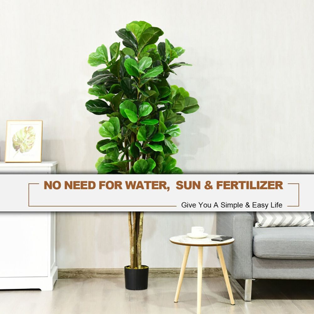 Tall artificial green plants indoor for easy home decor with no need for water, sun, or fertilizer