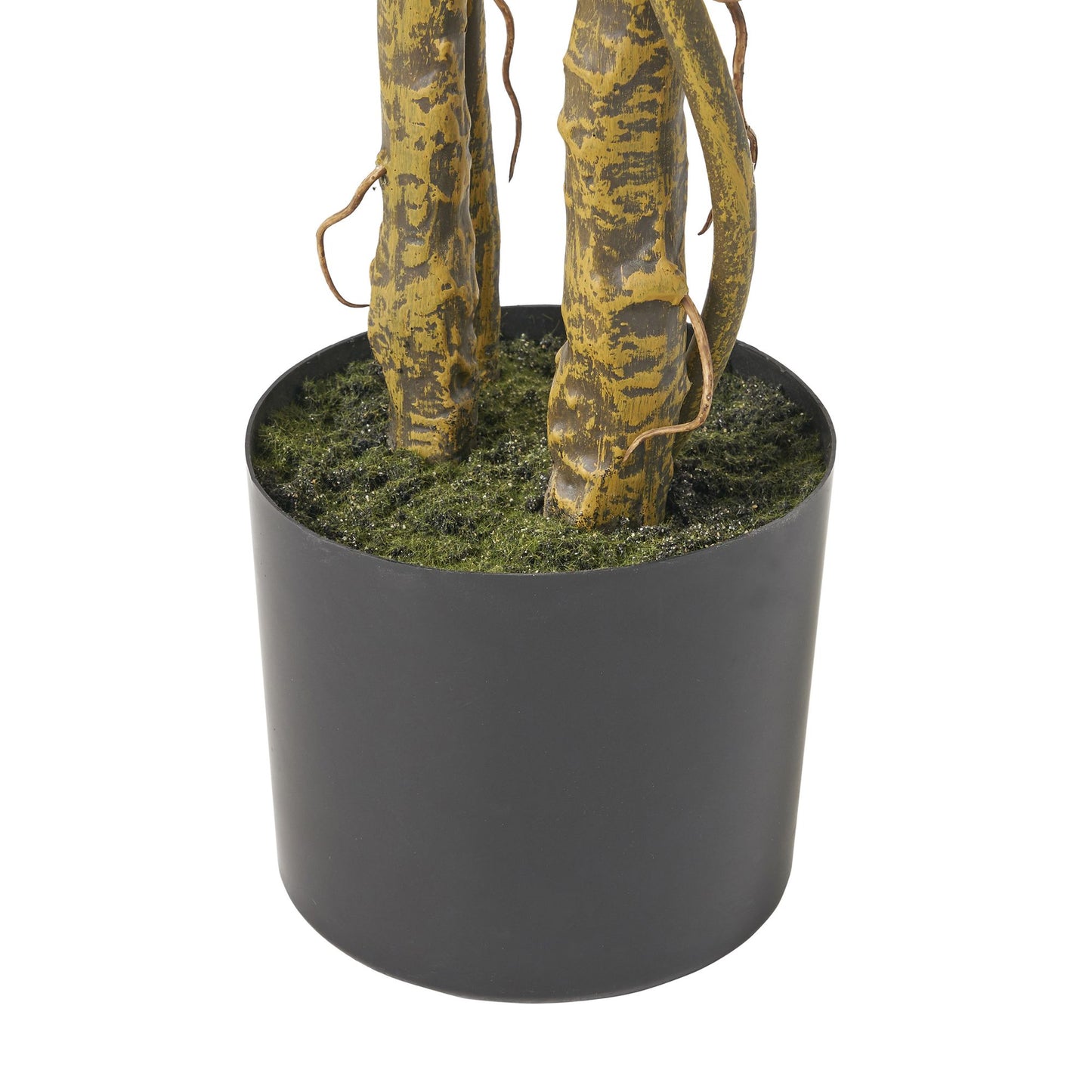 Realistic artificial monstera tree 47 inch with detailed leaves in a stylish black pot