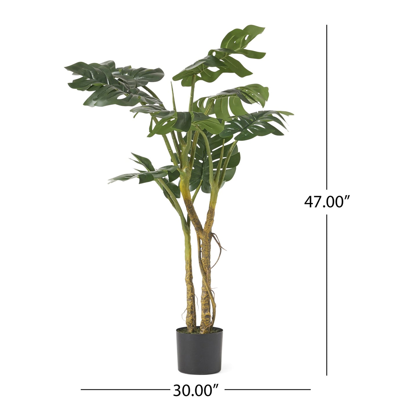 Artificial monstera tree 47 inch in a black pot, perfect for home or office decor