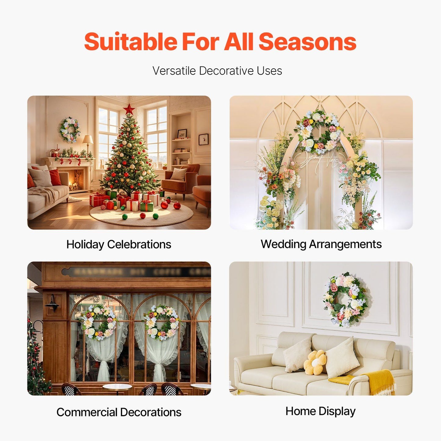 Artificial peony hydrangea wreath used in holiday decorations wedding arches commercial displays and home decor