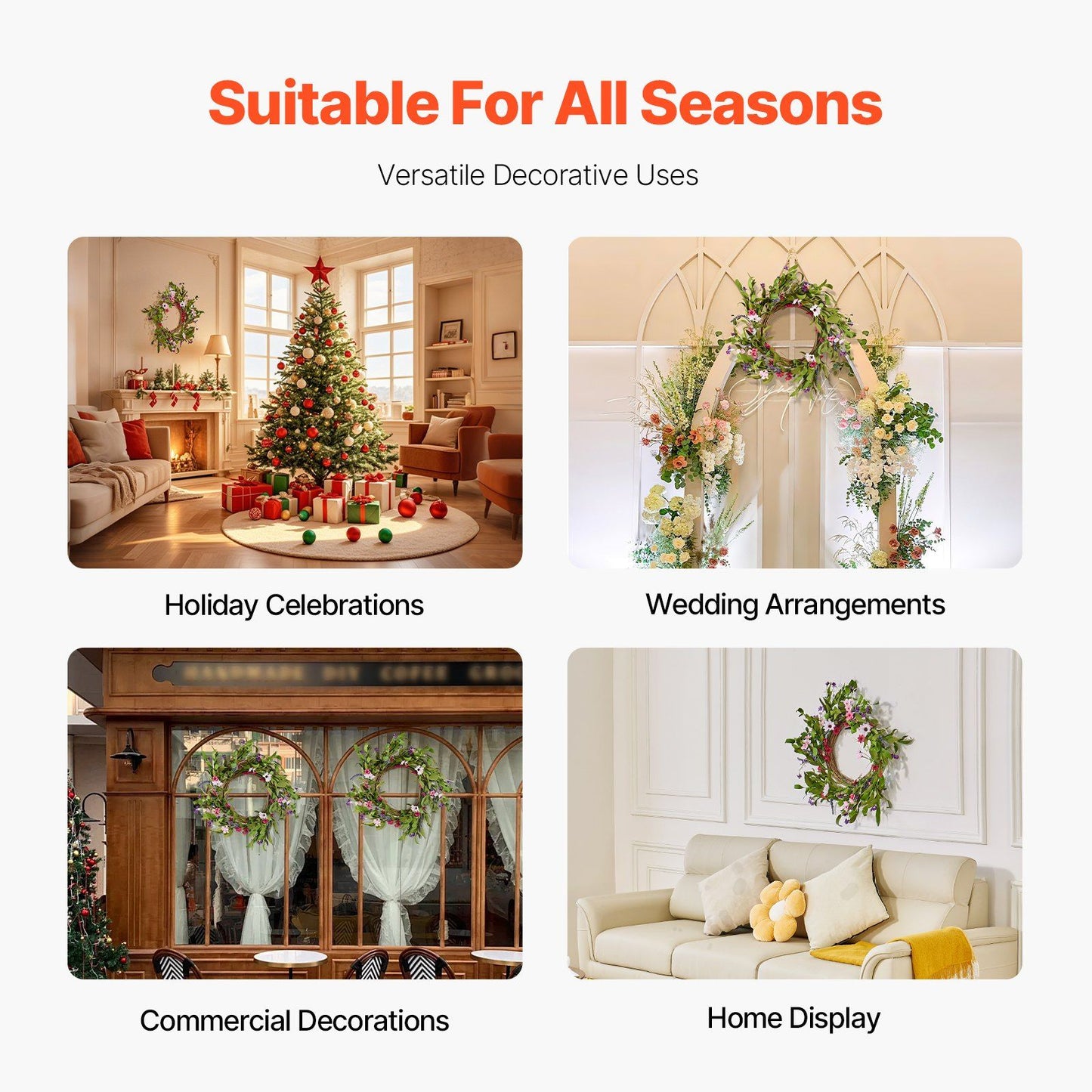 Versatile artificial pink daisy wreath used for holiday celebrations wedding arrangements commercial decorations and home display