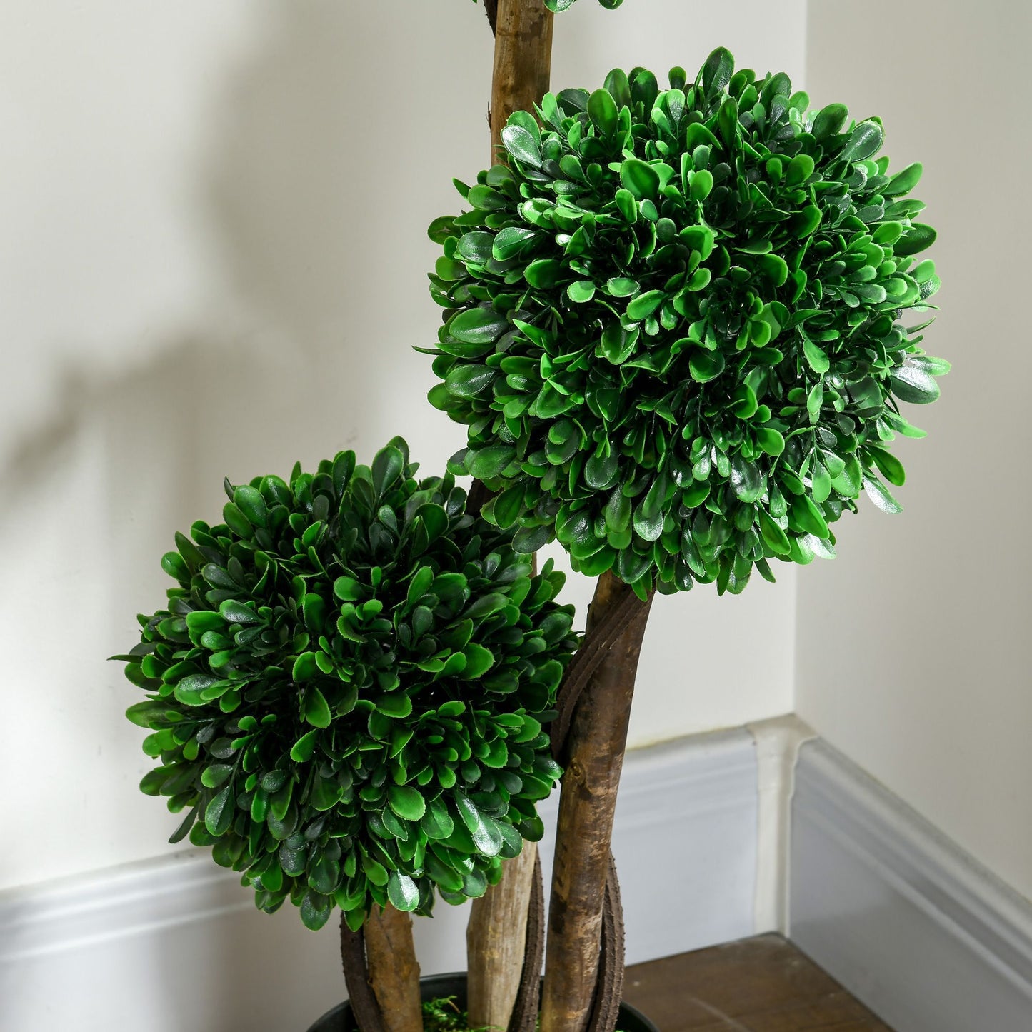 Elegant artificial topiary tree 3ft with lush green foliage for home decor or indoor landscaping