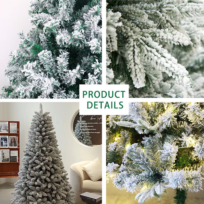 6 ft Christmas tree warm lights with snowy branches for festive holiday decoration