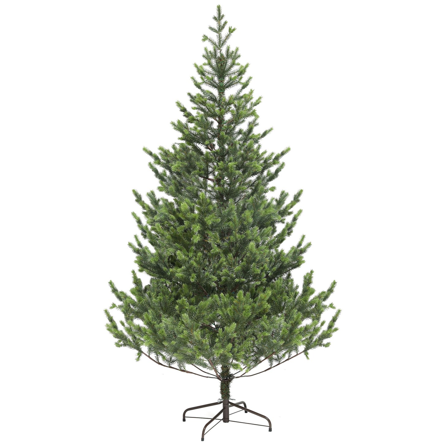 Sparse artificial Christmas tree with a classic design and a sturdy metal stand