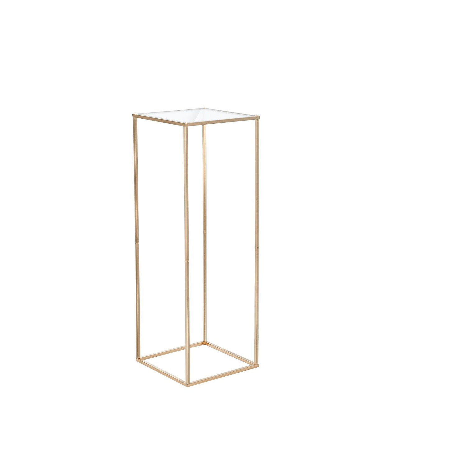 Elegant gold wedding flower stand for displaying floral arrangements at events