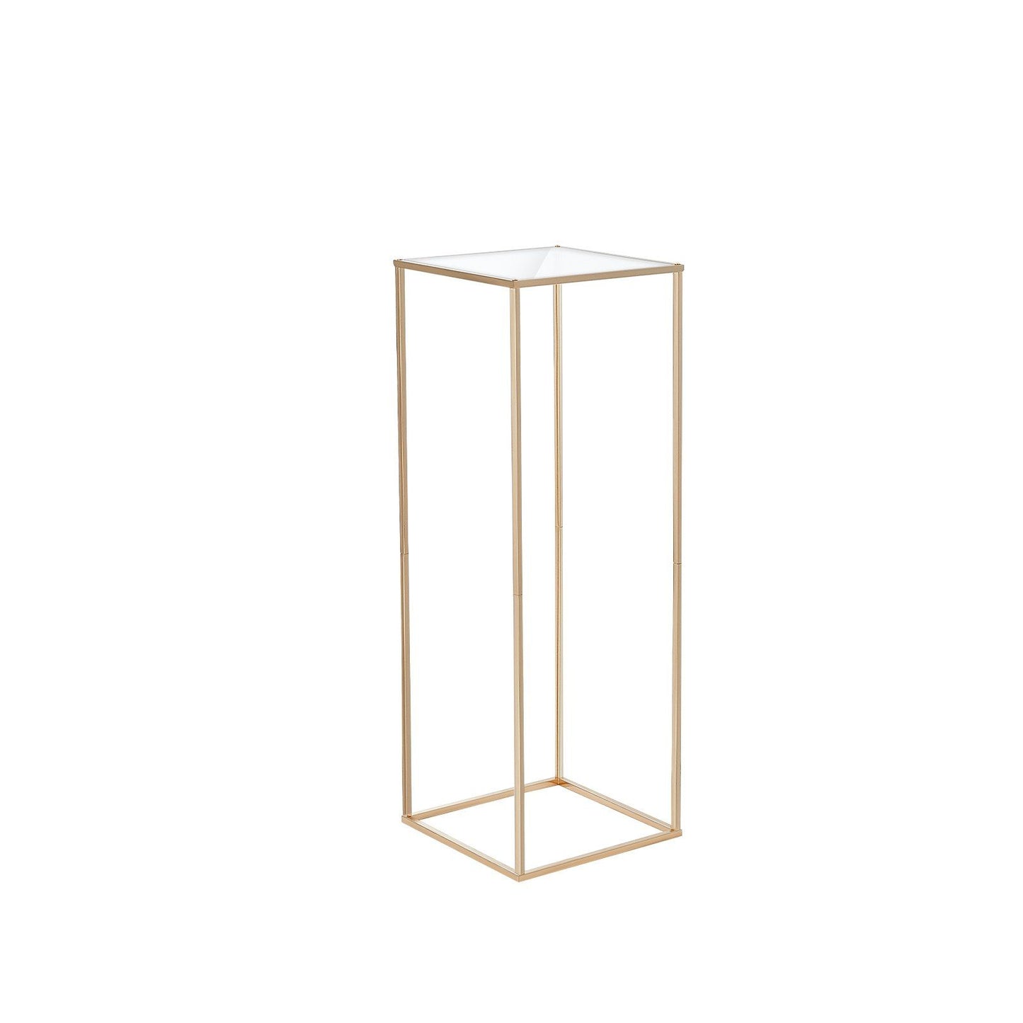 Elegant gold wedding flower stand with a sleek design perfect for floral arrangements and decor