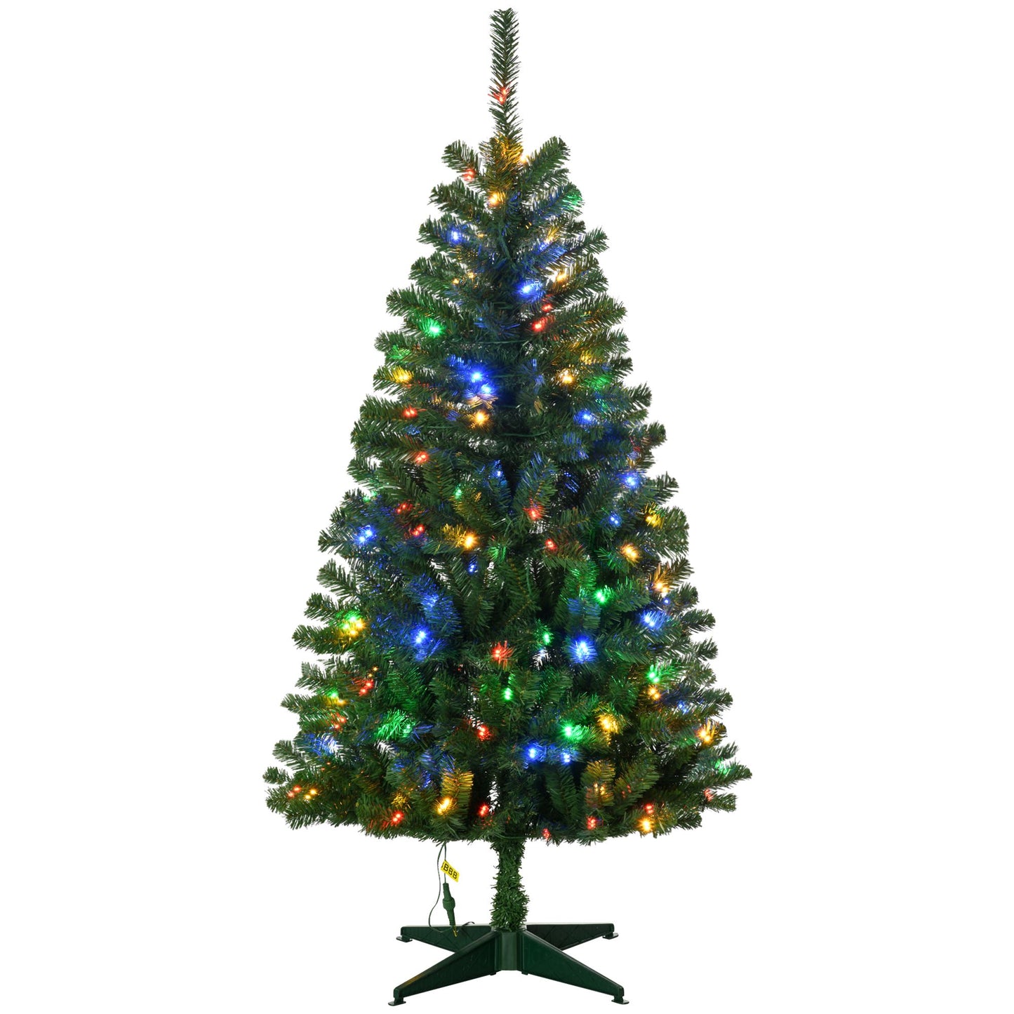 Holiday decor LED Christmas tree with multicolor lights and green branches on a stand