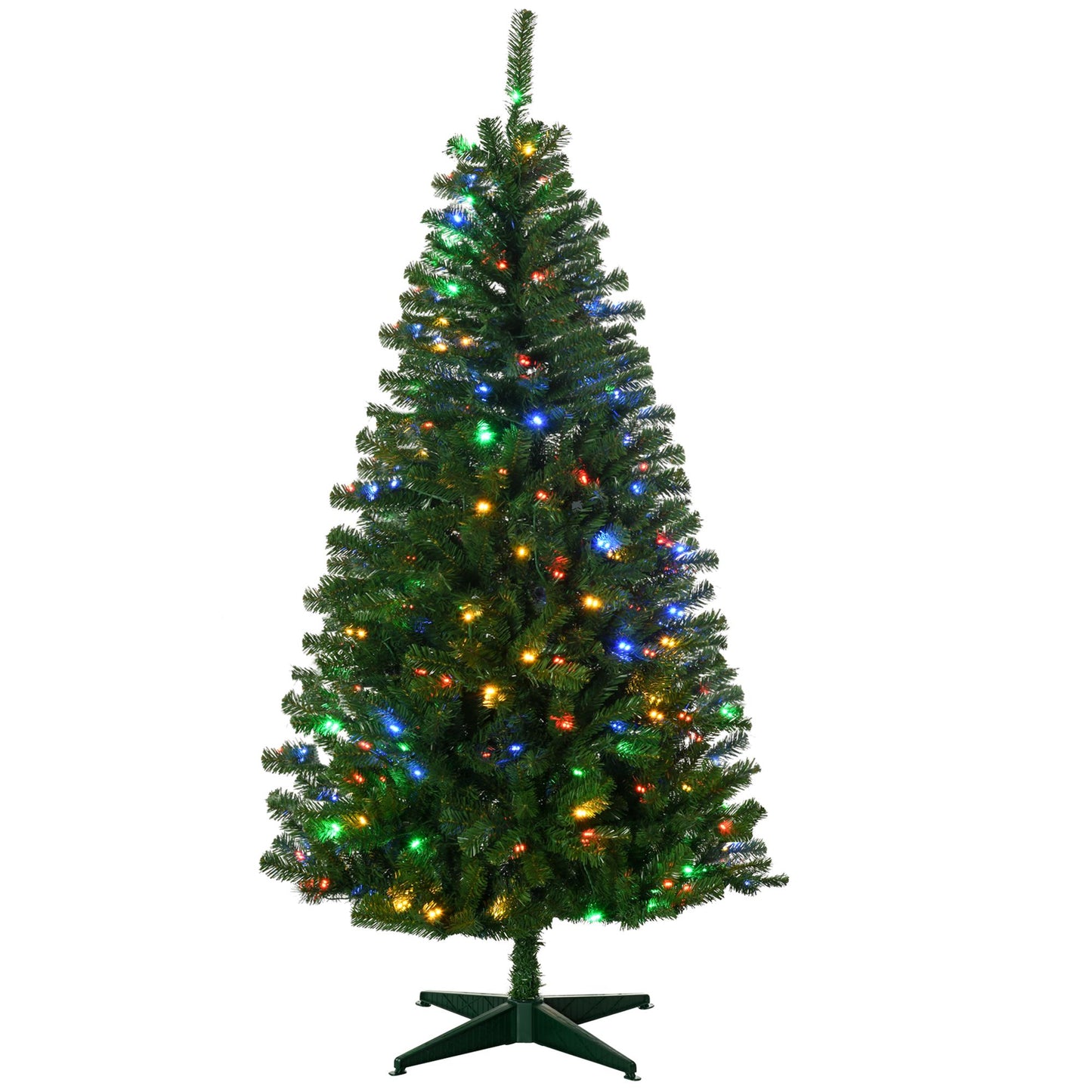 Holiday decor LED Christmas tree with multicolor lights and green stand for indoor use