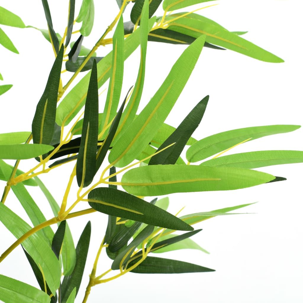 Lifelike indoor fake bamboo plant with vibrant green leaves for home decor