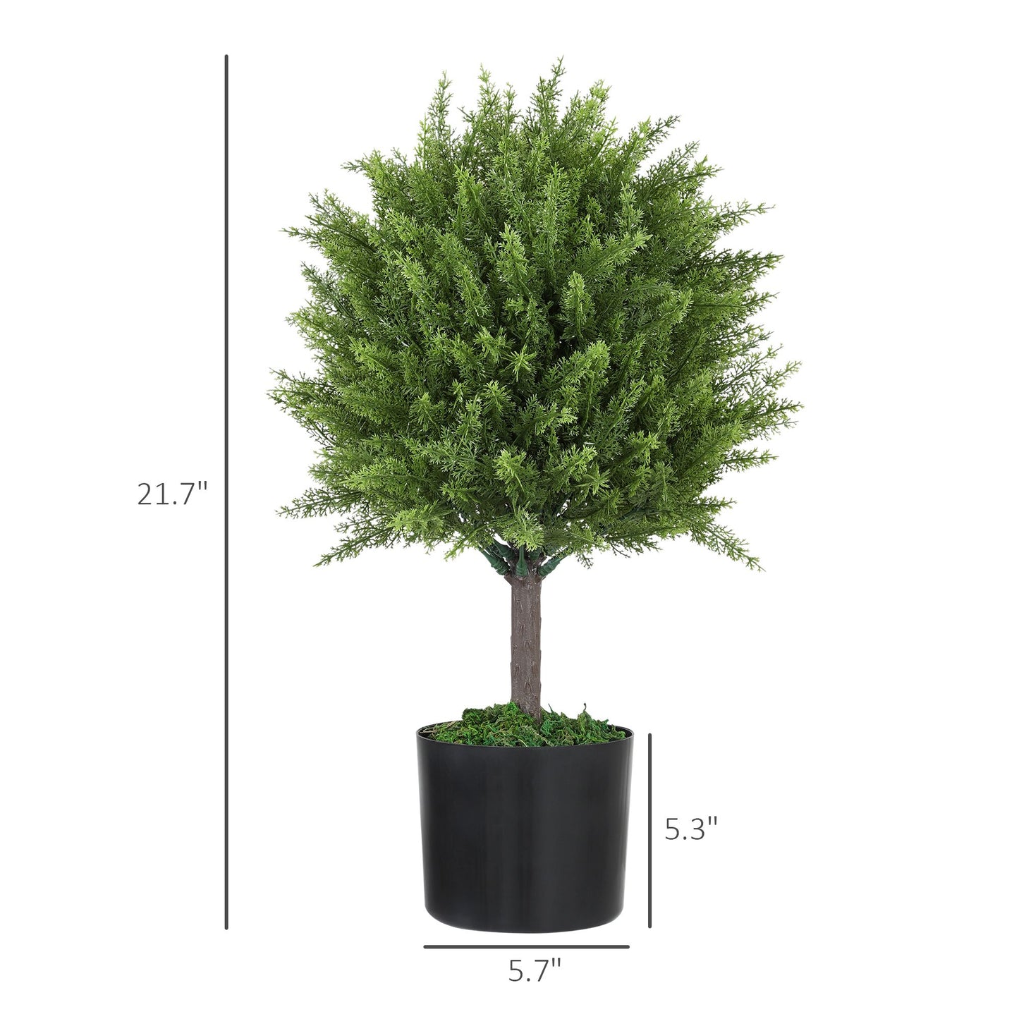 FauxMart indoor outdoor fake plants small artificial tree with black pot and green foliage