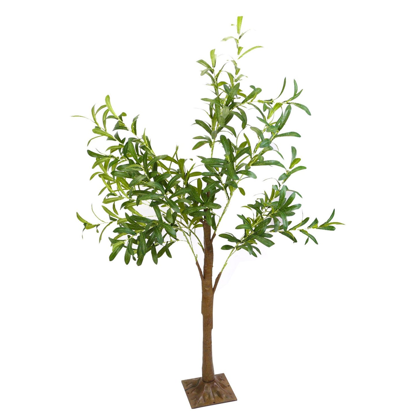 FauxMart LED olive tree decor with realistic green leaves on a sturdy base for indoor decoration