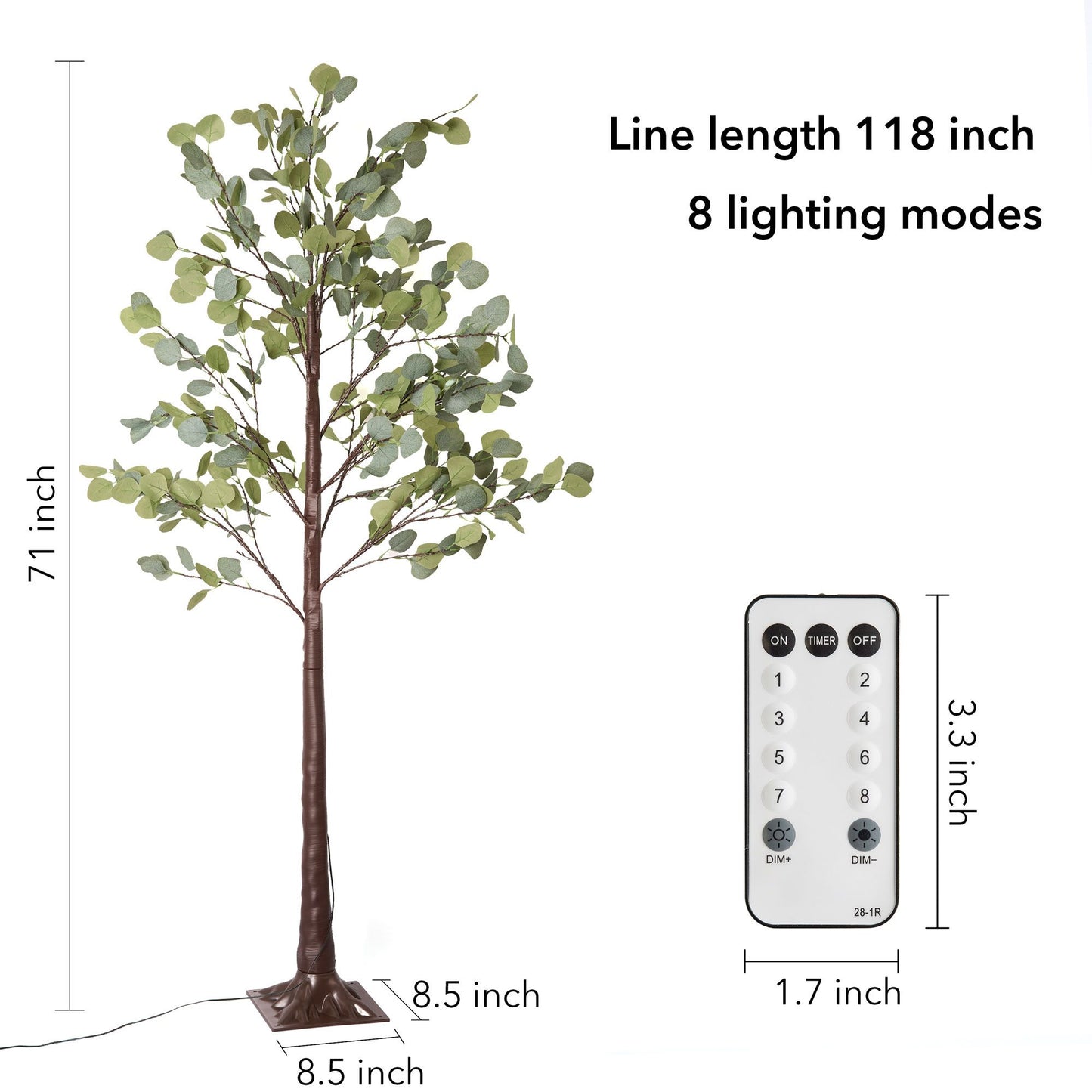 Lighted artificial olive tree with remote control and adjustable lighting modes by FauxMart.com
