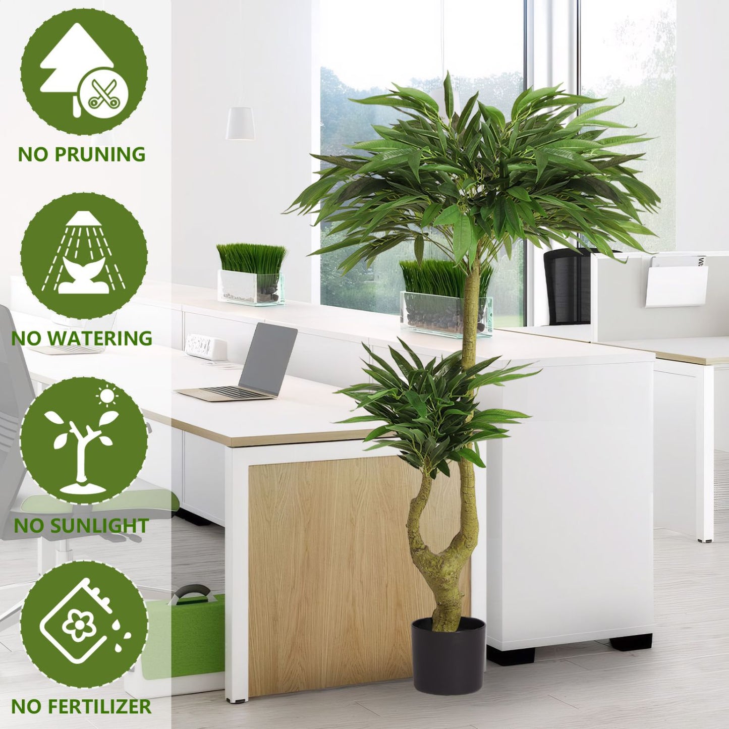 FauxMart long artificial plants for indoors perfect for office decor with no maintenance required