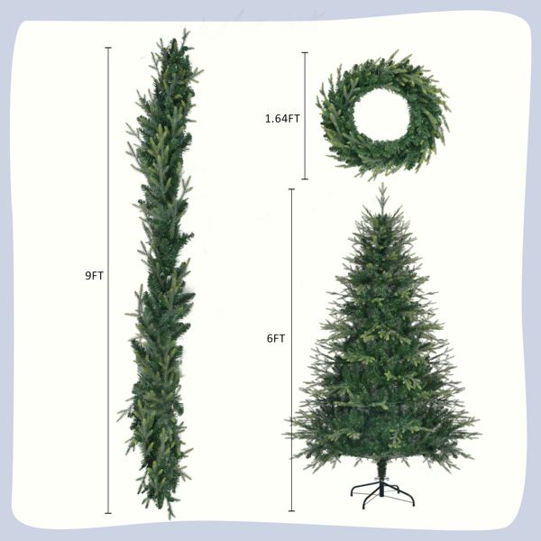 6ft pre-lit Aspen fir Christmas tree with green foliage and sturdy stand for festive decor