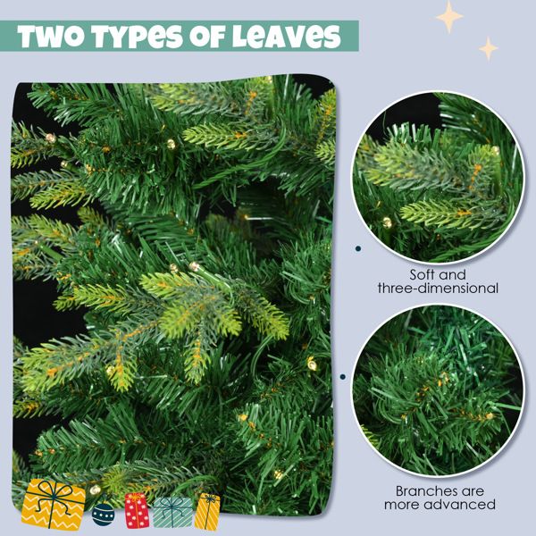 Close-up of 6ft pre-lit Aspen fir Christmas tree leaves showing soft and three-dimensional branches