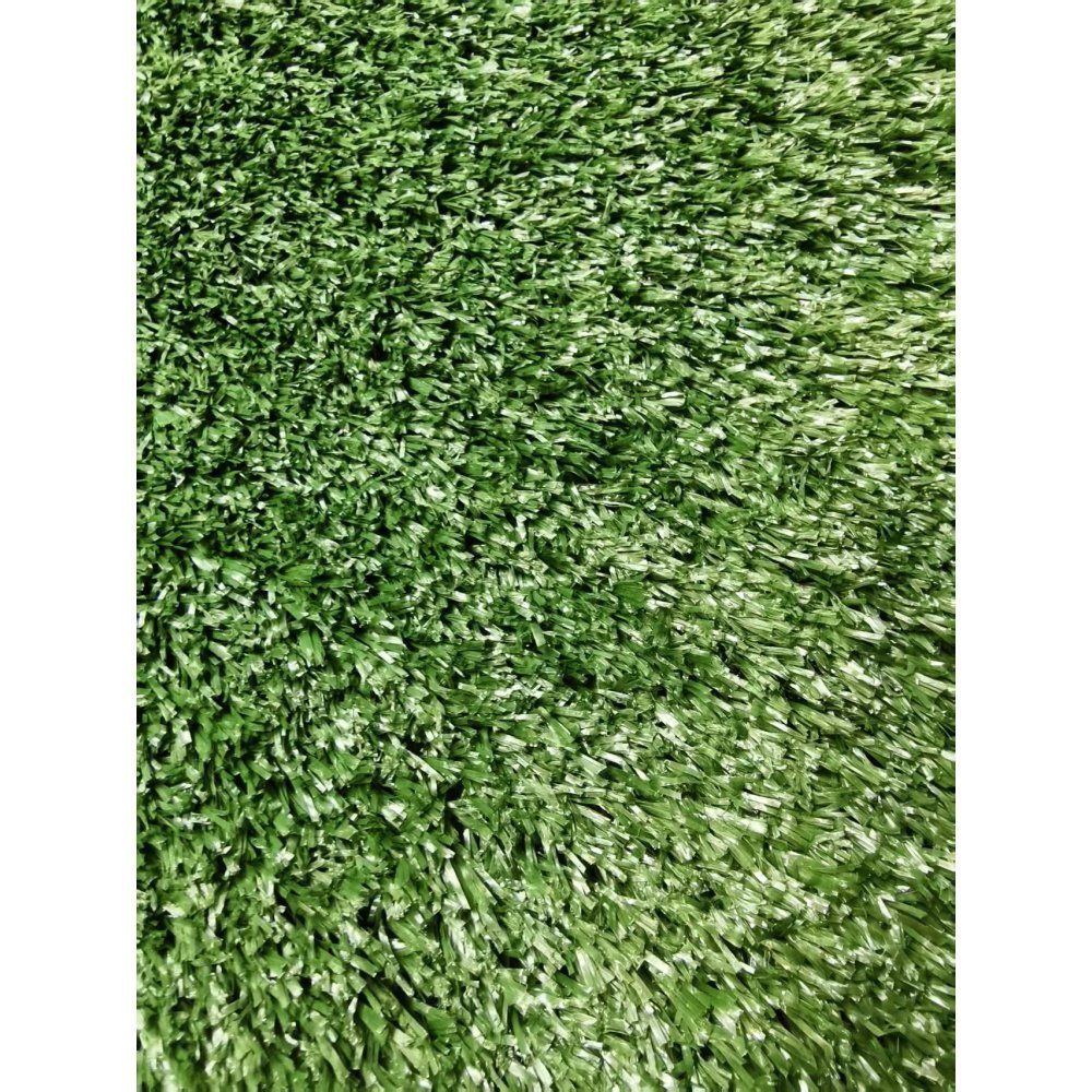 Close-up of premium artificial turf mat showing vibrant green blades for landscaping and outdoor use