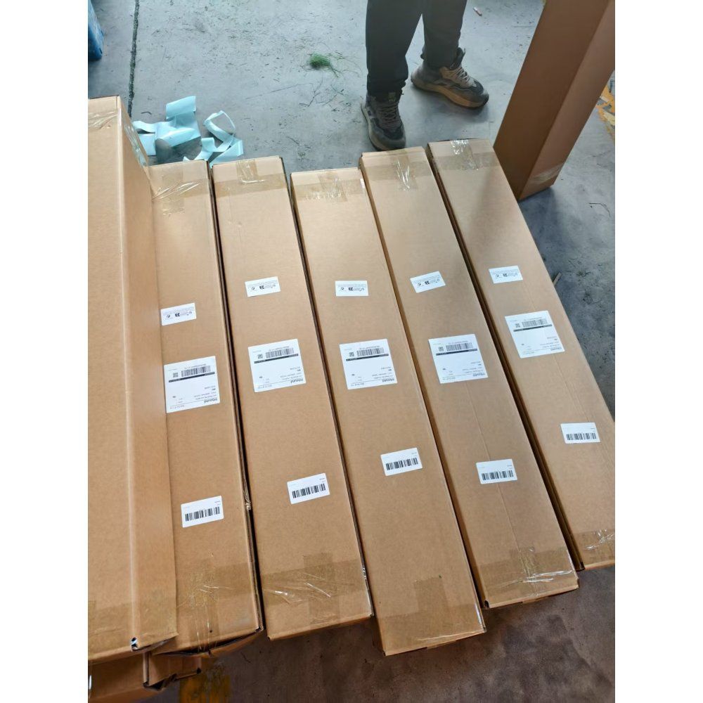 Boxes of premium artificial turf mat ready for shipping and installation outdoors