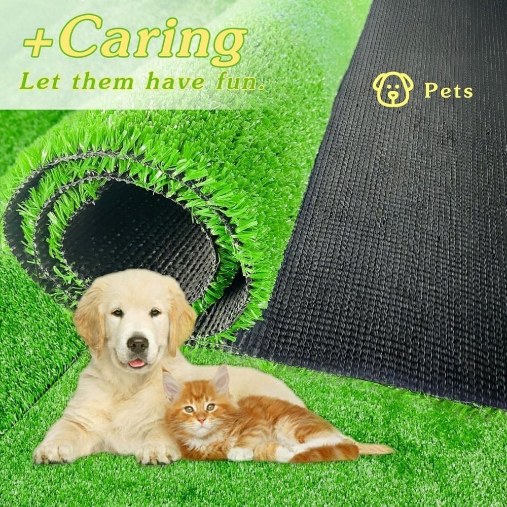 Premium artificial turf mat designed for pets with a soft surface for comfort and durability