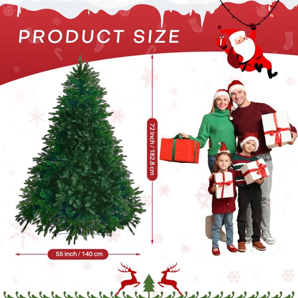 Premium fire-resistant Christmas tree with a height of 72 inches for holiday celebrations