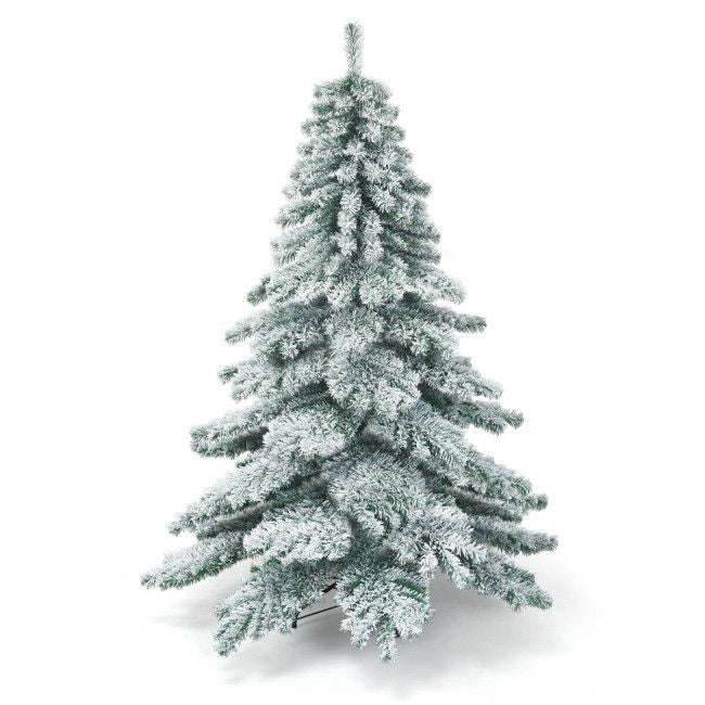 6 foot snow flocked Christmas tree with full branches and realistic snowy effect from FauxMart.com