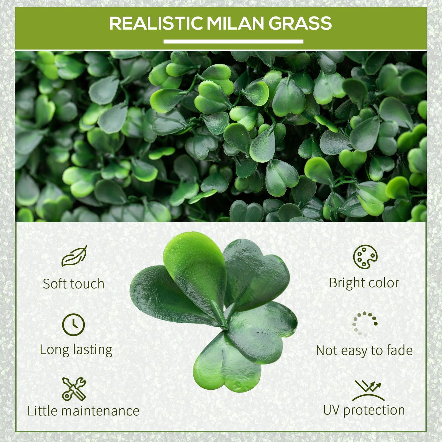 Realistic Milan grass artificial boxwood hedge panels with soft touch bright color and UV protection
