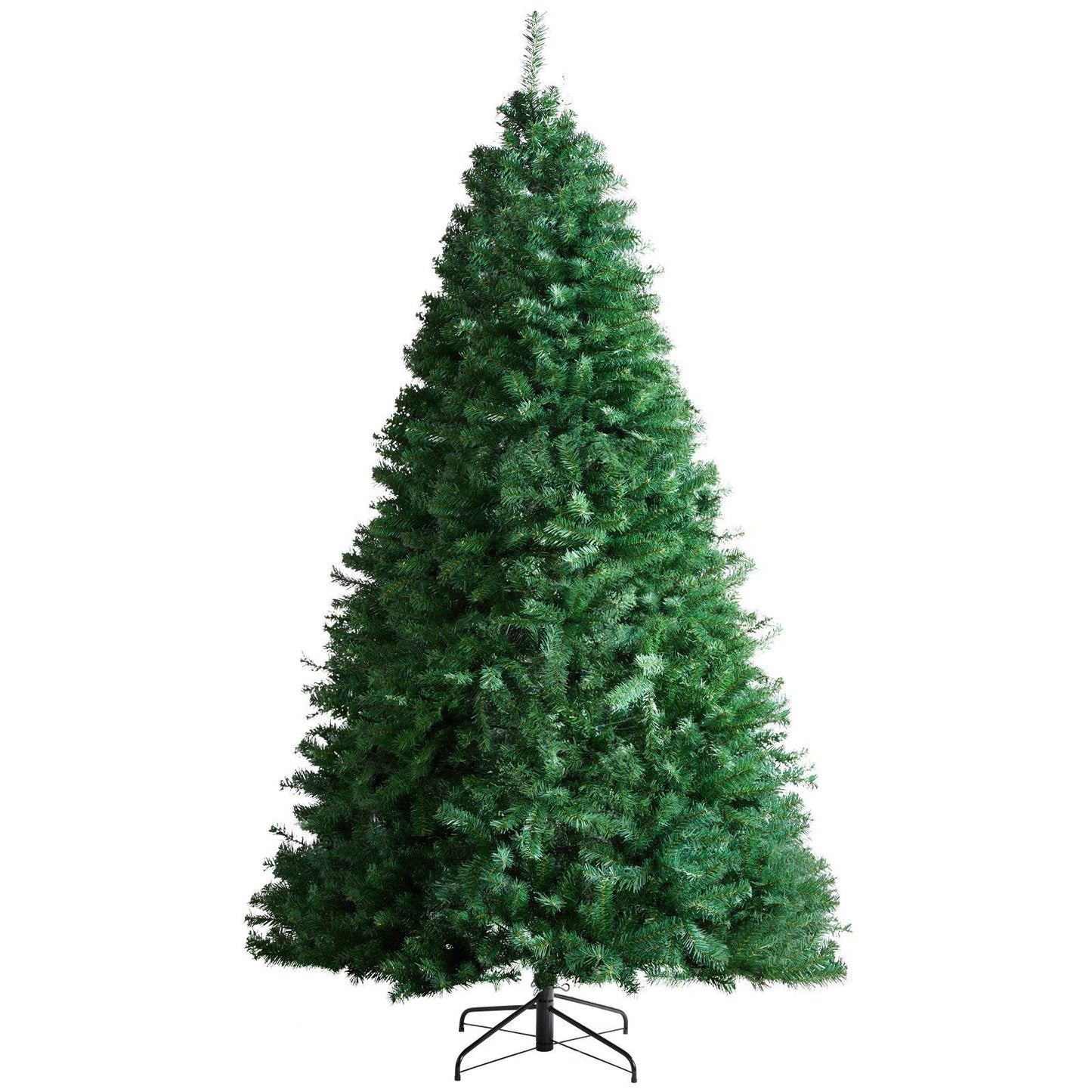 FauxMart.com 7.5 ft artificial Christmas tree with full green branches and metal stand