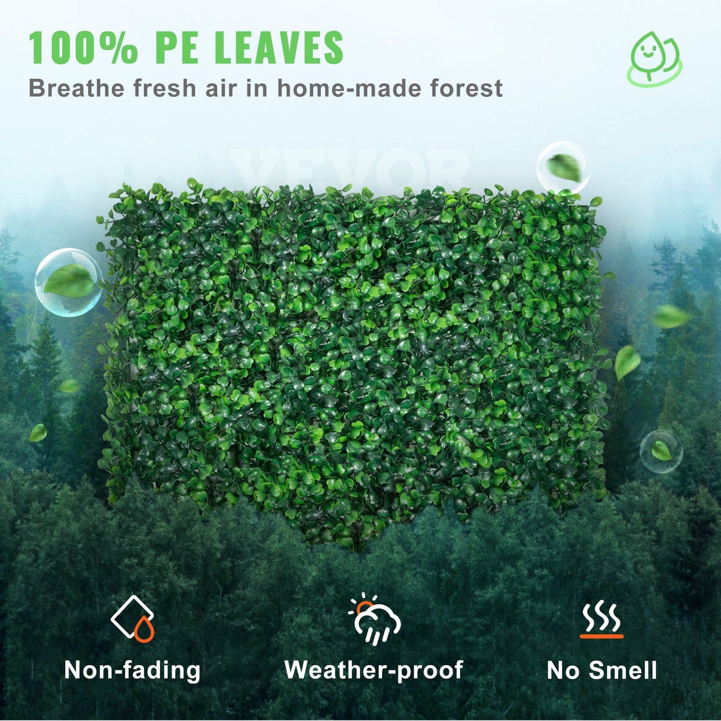 Artificial boxwood hedge panels with 100 percent PE leaves non-fading weather-proof and no smell