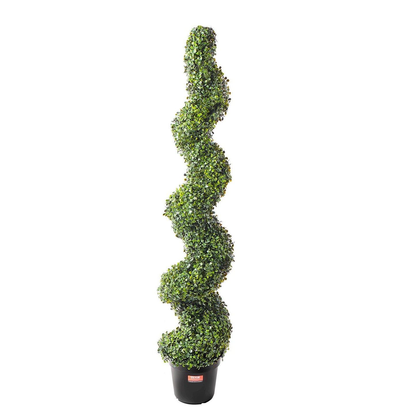 Tall artificial boxwood topiary tree set spiral shape in black pot for indoor or outdoor decor