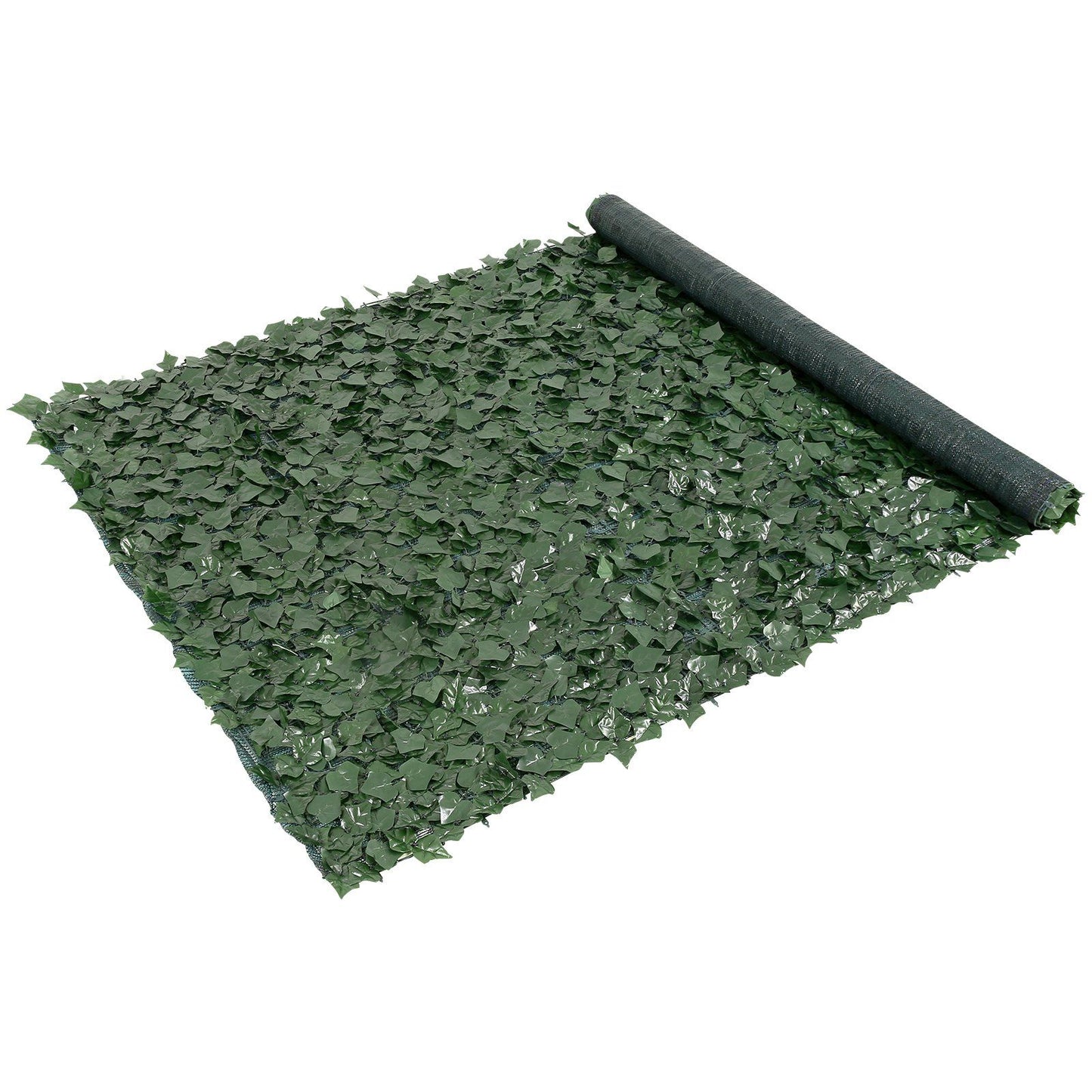 FauxMart artificial ivy privacy fence roll with dense green leaves for outdoor decoration