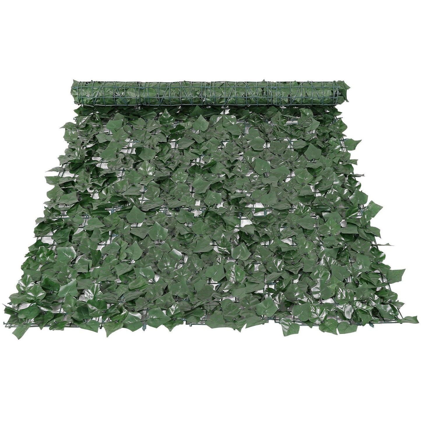 FauxMart.com artificial ivy privacy fence roll with realistic green leaves for outdoor decoration