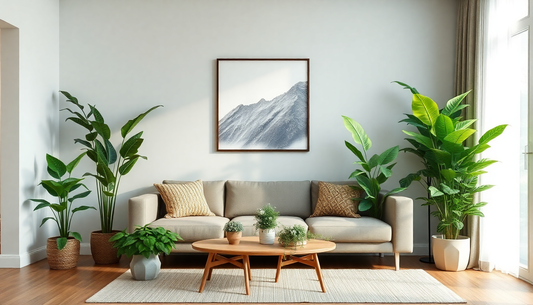 Eco-friendly artificial plants beautifully arranged in living room
