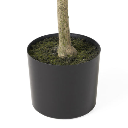 47 inch artificial olive tree in a sleek black planter for modern home decor